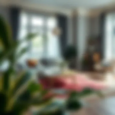 Cozy living room with decorative rugs